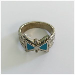 Butterfly Blue and Silver Ring